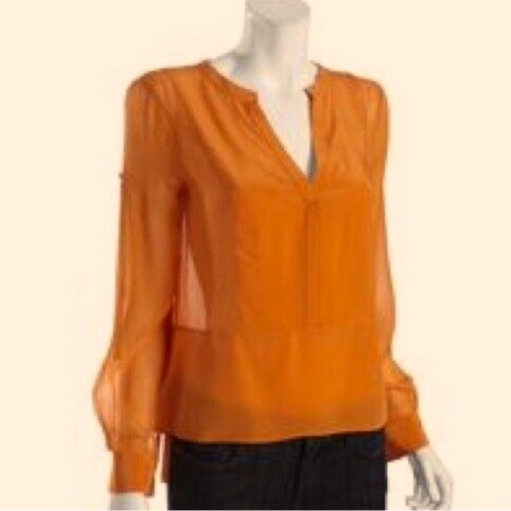 BCBG Lightweight Orange Blouse Size Small
